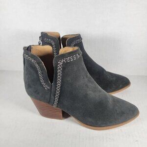 Dolce Vita Dylan Dark Grey Western Casual Feminine Suede Bootie Size 6.5